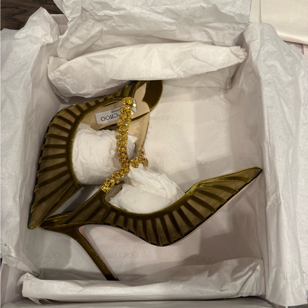 🚫SOLD🚫 Jimmy Choo Bing Crystal Embellished Pointed Toe Mule Pump - EUR 37 - Picture 7 of 12